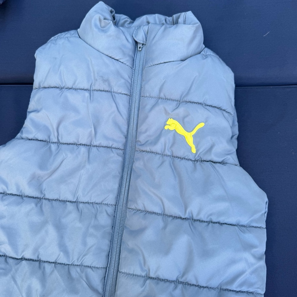 Kids Grey Puffer Vest | PUMA | Youth Small (7/8)